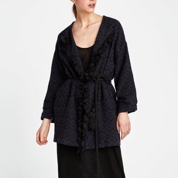 ZARA Jacquard Tassel Jacket - Picture 2 of 5